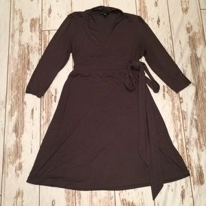 Faux wrap knit dress